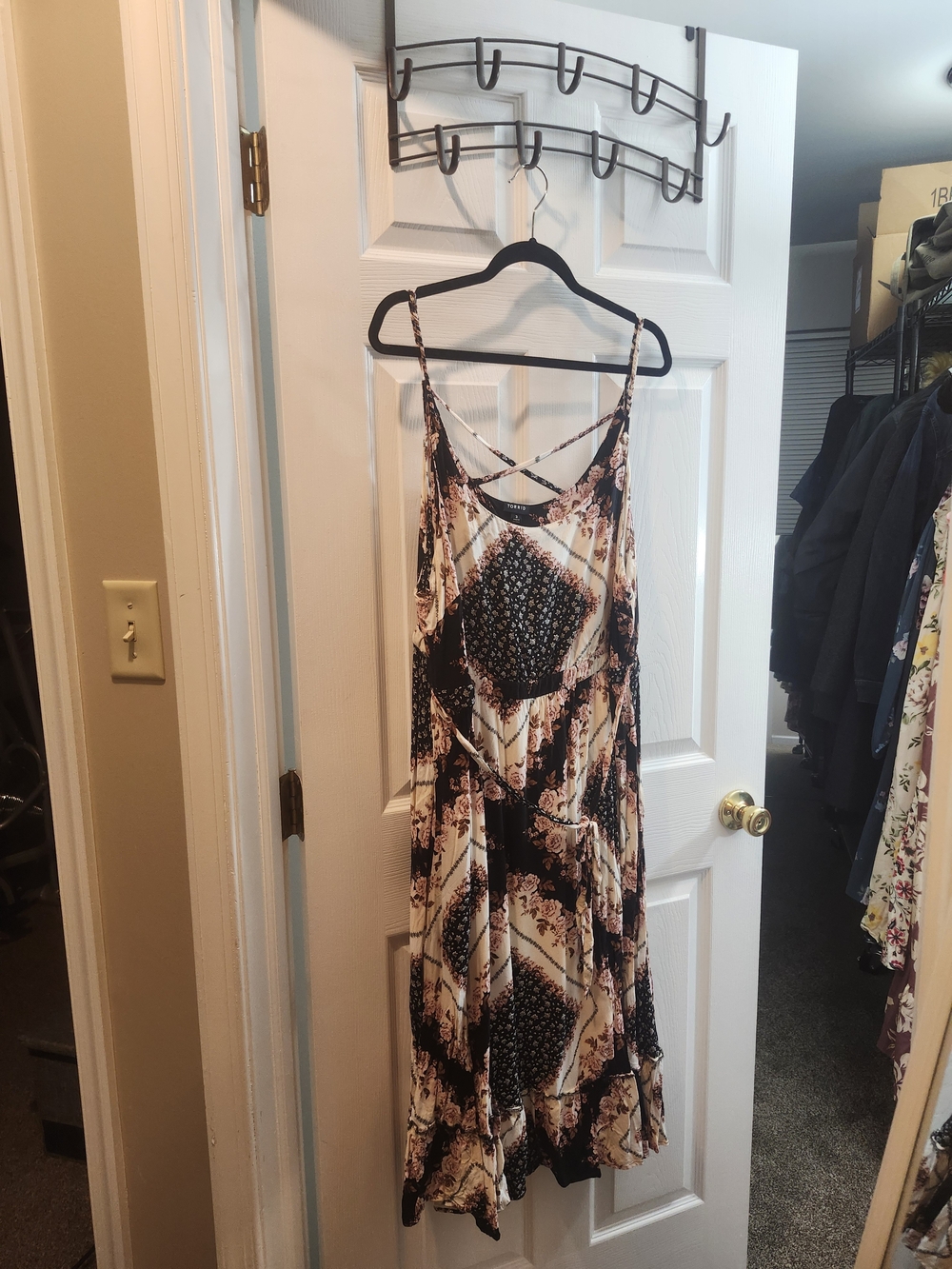 Torrid Boho Floral Patchwork Cream and Black Sundress. Torrid 3 = 3X